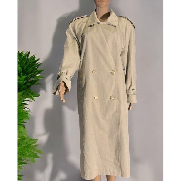 London Fog Maincoats of Weatherwear Distinction Womens 12 Pea Coat Trench VTG - Picture 1 of 16